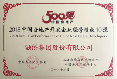 融僑集團榮膺2018中國房企28強，全國經營績效第二的卓越之道